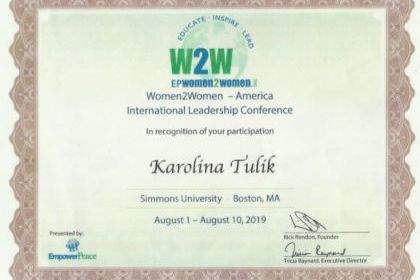 Konferencja Women2Women w Bostonie - Karolina Tulik 