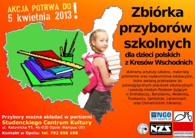 Zbiórka przyborów szkolnych dla dzieci polskich z Kresów Wschodnich
