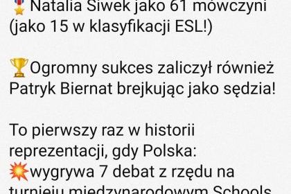 Reprezentacja Polski na zawodach depatanckich 