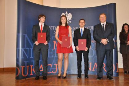 Uroczyste wręczenie stypendiów Ministra Edukacji Narodowej w Warszawie 