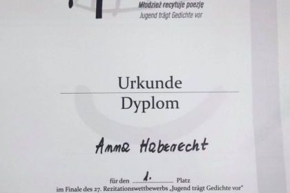 XXVII wojewódzki konkurs recytatorski w języku niemieckim Jugend trägt Gedichte vor 