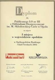 Ogólnopolski Ranking Szkół Ponadgimnazjalnych 2004