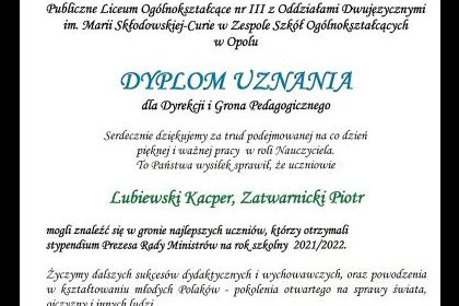 OPOLSKI KURATOR OŚWIATY