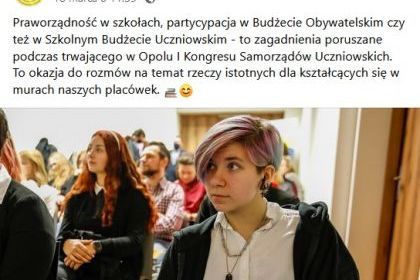 Praworządność w szkołach, partycypacja w Budżecie Obywatelskim