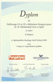 Ogólnopolski Ranking Szkół Ponadgimnazjalnych 2005
